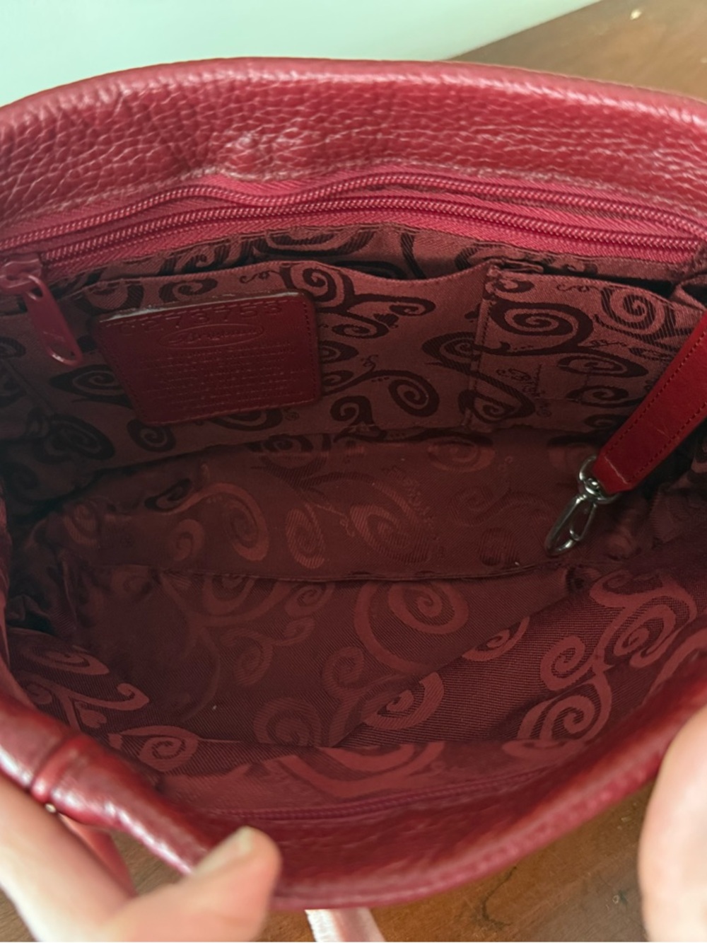Brighton Soft Red Pebbled Leather Shoulder Bucket Bag w/ OG Charm | Vintage - Picture 13 of 16